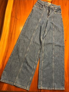 The Drop Wide Leg Blue Denim Jeans - 25